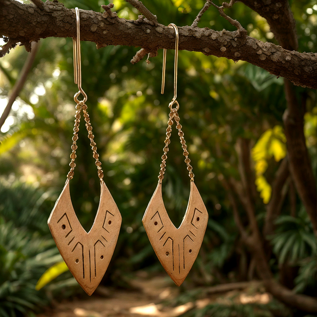 Aja Drop Earrings ~ Italian Brass