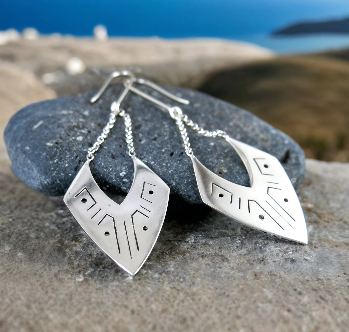 Aja Drop Earrings ~ Silver Plated